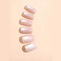 24pcs/set Uñas Postizas Cortas Cuadradas Con Diseño De Ojos De Gato Y Brillo En Colores Rosa Verde Morado Amarillo Y Nude Para Artículos De Belleza Y Uñas - details 6