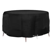 vidaXL Funda para muebles de jardín redonda en dimensiones Ø 260x90 cm/Ø 205x90 cm/Ø 125x75 cm y más | almacenamiento funcional diseño moderno para baño dormitorio sala - details 0