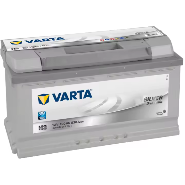 Batería Varta H3 Silver Dynamic. 12V - 100Ah/830A (EN). Máximo rendimiento y fiabilidad para vehículos con elevadas demandas eléctricas. - 1