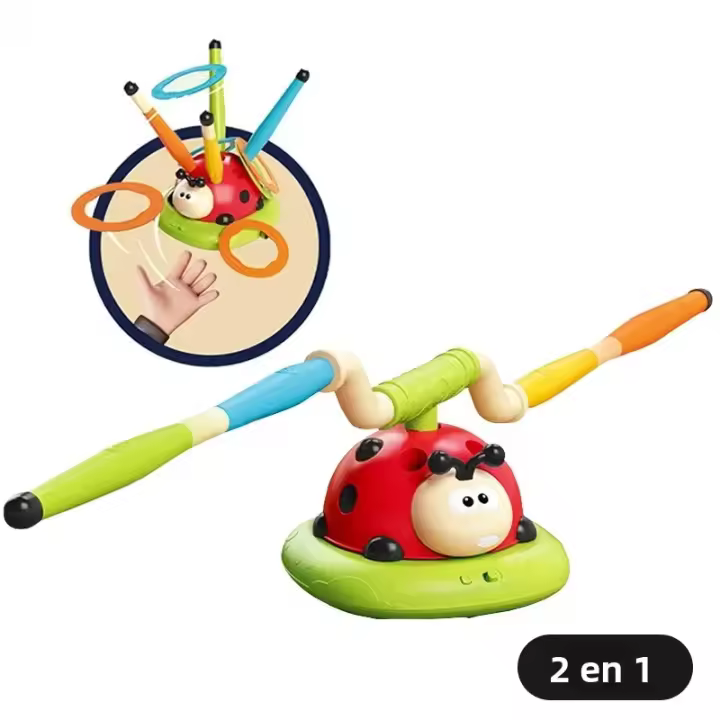 Juguete Deportivo Musical Para Niños Y Mujeres Ladybug Multifuncional Con Juego De Anillo Y Lanzador De Rocket 5 En 1 3 En 1 Para Exterior - 1