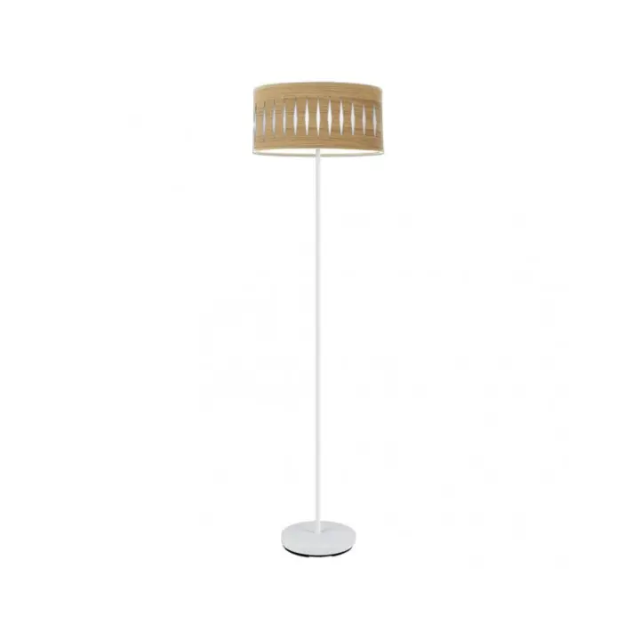 Fabrilamp - Pie Salon Piron 1xe27 Blanco/madera Clara 165x40x40 Cm - 1