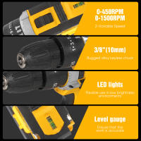 Taladro de impacto eléctrico inalámbrico, destornillador de 21V, 1600rpm, alta velocidad, recargable, 32 Torques, herramientas de bricolaje para el hogar - details 2