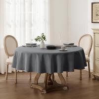 Tovaglia Rotonda Antimacchia 120 cm Diametro in Finto Lino Grigio Elegante Tovaglie da Esterno Impermeabile per Protezione Moderna Tavolo per Autunnale,Natalizia Feste,Compleanno,Matrimonio - details 4