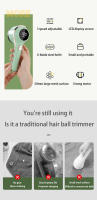 Desfibrillador De Pelo Para Ropa Trimmer De Bolas De Pelo Fuzz Pellets Con LED Digital Desbrozadora De Tela Para Suéteres Y Ropa Recargable Eco-amigable - details 1