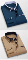 Camisa De Algodón Para Hombre Larga Manga Ajustada Formal Marca Suave Para Oficina Ropa De Negocio Estilo Casual - details 11