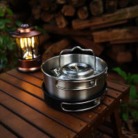 Juego De Cocina Al Aire Libre En Acero Inoxidable Para Camping Y Senderismo Kit De Comedor Portátil Con Sartén Fregadero Y Kettle Para 3-5 Personas - details 5