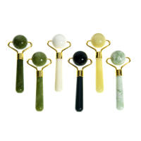 Masajeador De Jade Natural Rodillo De Bola Redonda Para Cuidado De La Piel Facial Lifting Eliminador De Arrugas Massajeador De Ojos - details 0