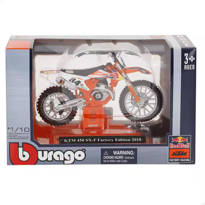 Moto Metal Burago  Wrb Ktm Cross Escala 1:18  (Color Baby 78048) - 1