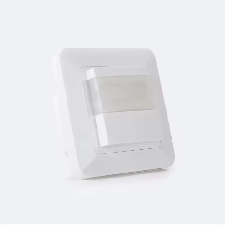 Ledkia Sensor de Movimiento PIR 120º Mecanismo Pared Cuadrado Blanco - 1
