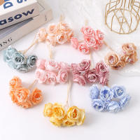 6PCS Rosas Artificiales De Seda Pequeñas Para Boda Decoración De Vaso Accesorio Para Novia Decoración De Hogar Y Dormitorio - details 2