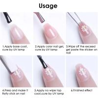 3pcs Etiquetas De Uñas Elegantes Con Líneas Metálicas Doradas Y Flores 3D Decoraciones Para Manicura DIY Tamaño Alrededor De 9.5x6.4cm - details 0