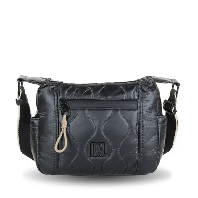 Devota & Lomba Bolso Bandolera Doble Compartimento de Mujer - Colección Lack - Bolsillos Exteriores - Referencia 241530 - Medidas 26x20x9cm - Nueva Colección 24 - - 1
