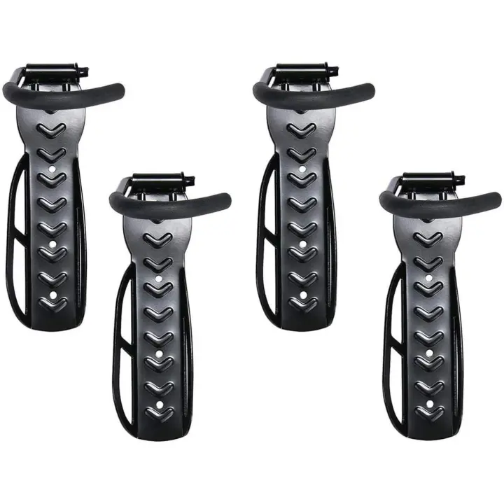 Gancho para Bicicleta de Pared de Acero Negro para 4 Bicicletas con Accesorios - Ahorro de Espacio - 1