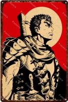 Póster De Anime Clásico Berserk Metal Tablero De Hierro Retro Para Decoración De Pared Hogar Y Bar Art Plates Subject Letter Unframed - details 3