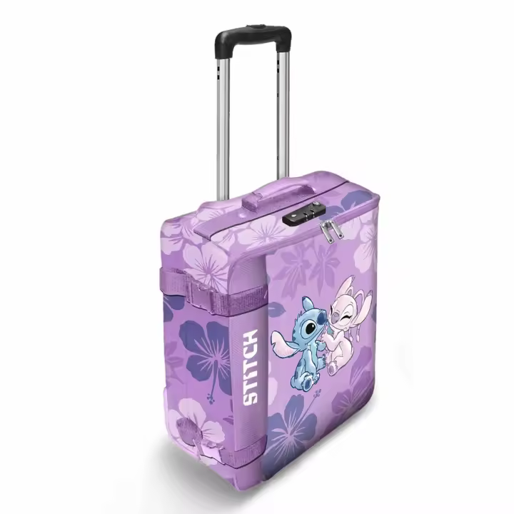 Disney Lilo y Stitch Stitch & Angel Maleta de Cabina Plegable, Rosa - 1