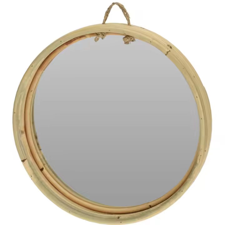 Espejo redondo bambu 30 cm - 1