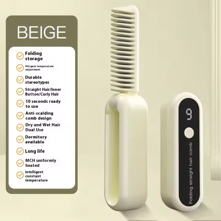 PORCHEDDU Plancha para el pelo, Carga inalámbrica, almacenamiento plegable y portátil, plancha para el pelo de Iones negativos, no daña Los rizadores de pelo. - 1