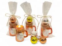 Pack de 10 Velas Aroma canela con Bálsamo de Labios en Bolsa de Regalo y pegatina de agradecimiento - Regalos para Invitados de Boda, comuniones, bautizos, aniversarios, cumpleaños - details 2