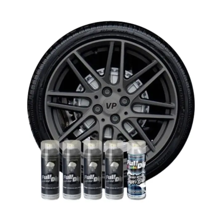 AutoFullCar - PACK 4 SPRAYS - FULL DIP ANTRACITA METALIZADO BRILLO - 400ml Unidad - 1