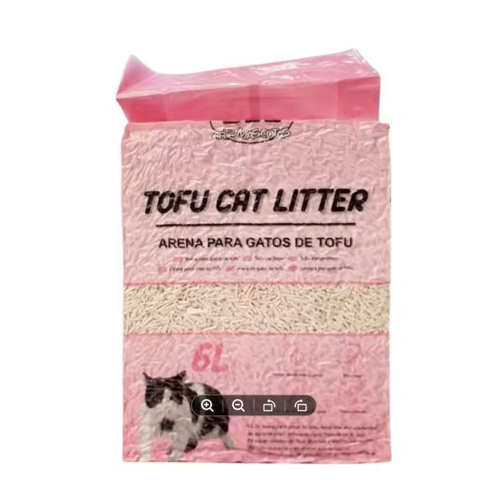 Arena para Gatos 6 L de Tofu ecológico Vegetal, Lecho natural para Gatos Libre de Polvo Arena Natural Aglomerante ,Arena para mascota vegetal absorvente , Arena de tofu para gatos antiolor y absorvente (5055) - 1