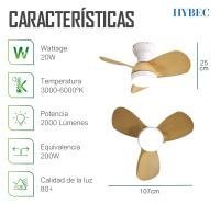HYBEC - Ventilador de techo con luz LED Regulable, Motor DC Silencioso y 6 Velocidades – Función Inversa Verano/Invierno y Mando a Distancia - details 4