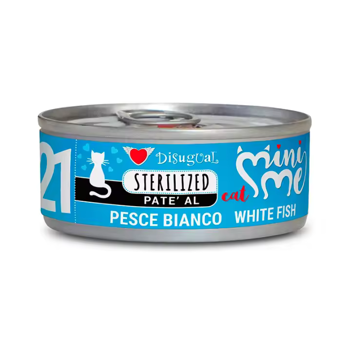 Disugual Mini-Me 21 Latas de Pescado Blanco para Gatos Esterilizados - 12 x 85gr - 1