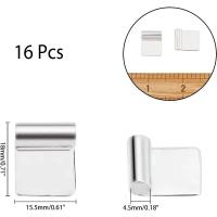 16 Piezas De Colgante De Latón Para Joyería Rectángulo Pad Charms Ajuste De Cabochón Aluminio Conjunto De Conector 18x15.5mm - details 1