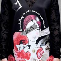 Vestido Caos Anabel Lee Mujer | Negro Evasé Tul Maxi Print Foil Plata | "Sacar Belleza de este Caos es una Virtud. Ámate" - details 7