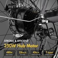 Fafrees F28 Pro Bicicleta eléctrica urbana paso a paso de 27,5'' 25 km/h Motor de 250 W 36 V 14,5 Ah Batería extraíble integrada Shimano Engranaje de 7 velocidades - Negro - details 3
