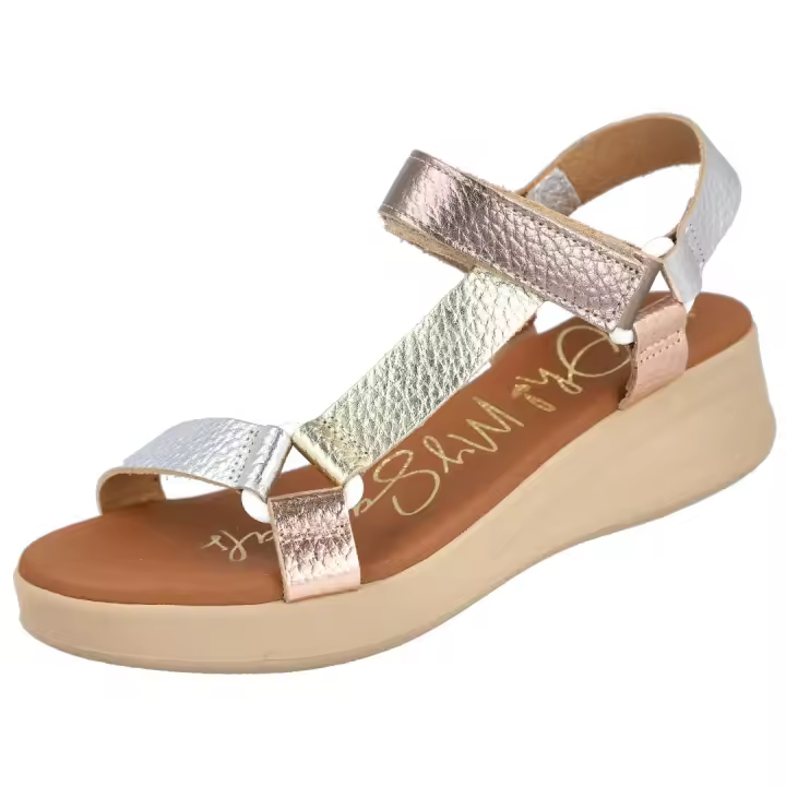 Shoes Sandalias Planas marca Oh! My Sandals para mujer en color metalizado - 1