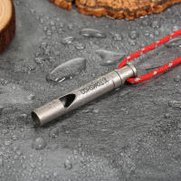 Whistle De Emergencia De Titanio TOMSHOO Con Cordón Para Camping Senderismo Exploración De Exteriores Y Sobrevivencia - details 5