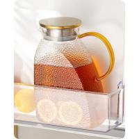 Jarra de Agua, Jarra de Vidrio de borosilicato alto con tapa de Maple inoxidable, Jarra a prueba de fugas para Puerta de refrigerador para bebidas frías o Calientes (1,8 L/63 oz.) Transpa - details 0