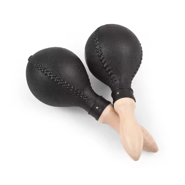 Par De Maracas De 25cm Con Cabeza De Arena Y Mango De Madera Instrumentos De Percusión De Plástico Para Concierto - 1