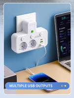 Enchufe de pared con tapa independiente y USB adaptador de red UE AC enchufe de la tira de alimentación con protector de sobrecarga - details 14