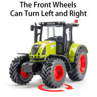 Modelo De Tractor Agrícola De Aleación De Latón 1:32 Para Niños Juguete De Simulación De Rodillo Hydraulico Y Girado Del Neumático Delante Color Verde - details 6
