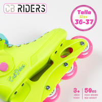 CB Riders - Patines en línea, Color amarillo neón, Cierre ajustable con hebilla y cordones, Talla 36-37/38-39, A partir de 3 años, Máximo 50 kg, Patinetes en línea infantiles, Modernos y llamativos - details 2