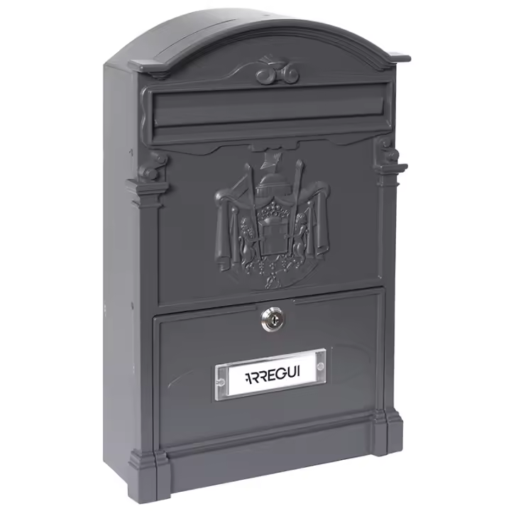 ARREGUI Residencia Buzón Exterior Vintage de Aluminio Tamaño M (Correo DIN A4 y Revistas) | Buzón de Pared Mediano | Buzón de Correo de Estilo Clásico | Fácil de Instalar - 1