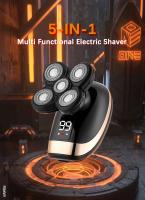 Afeitadora Eléctrica 5 En 1 Para Hombres Cabeza Lisa Cortador De Pelo Nariz Trimmer Hoja Bicolor Flotante Cuchilla Recargable Razor - details 2