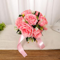 Bouquet De Novia Y Damas De Honor Flores De Seda Blancas Rosas Artificial Accesorios De Boda Flores Mariage Para La Novia - details 1