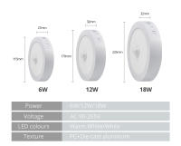 Lámpara De Techo LED Nocturna Con Sensor De Movimiento PIR 18W 12W 6W Para Pasillo Dormitorio Baño Luz Humano Inducción 85-265V - details 1
