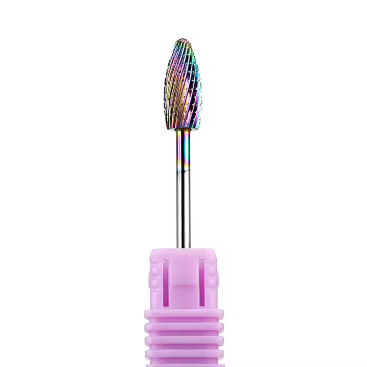 Broca De Uñas De Tungsteno 1pc Borras De Carburo Arco Iris Para Taladro Eléctrico De Manicura Herramientas De Arte De Uñas - 1
