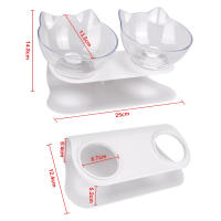 Tazas De Alimentación Para Gatos Con Soporte Elevado Doble En Color Negro Y Blanco Transparente Protector De Cuello Para Pequeños Perros Y Gatos - details 0