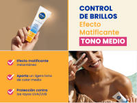 NIVEA SUN Protector solar facial SPF50 Control de Brillos – con color, tono medio - details 1