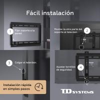 Soporte de TV pared fijo de bajo perfil para pantallas de 14 a 43 pulgadas. VESA máximo de 400 x 400 mm - TD Systems P20X25F22 - details 3