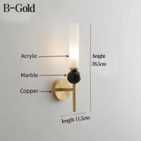 Lámpara De Pared LED Moderna En Cuatro Y Mármol Para Restaurante Pasillo Dormitorio Iluminación Interior Simplicidad Decorativa Para El Hogar - details 2