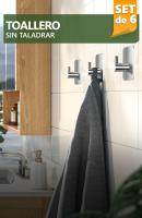 Colgador Toalla baño sin taladro-Ganchos adhesivos para pared Diseño Moderno colgadores resistentes Negros percha adhesivas Fuertes - details 0