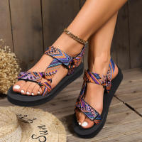 Sandalias De Verano Para Mujer Alpargatas Planas Con Cuerda De Lino Tallas Grandes Zapatos Casuales Para Playa Y Exterior - details 15