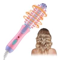 Herramientas de cerámica eléctricas del pelo del hierro que se rizo para lisar sistemas cosméticos Cepillo redondo calentado del anticalor del cepillo del curling mini para el pelo corto - details 5