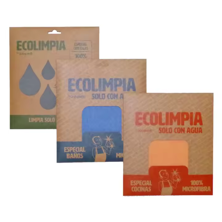 10XDIEZ Pack 3 bayetas ecolimpia 3 colores - Absorbentes y duraderas, ideales para la limpieza diaria en el hogar y superficies delicadas - 1