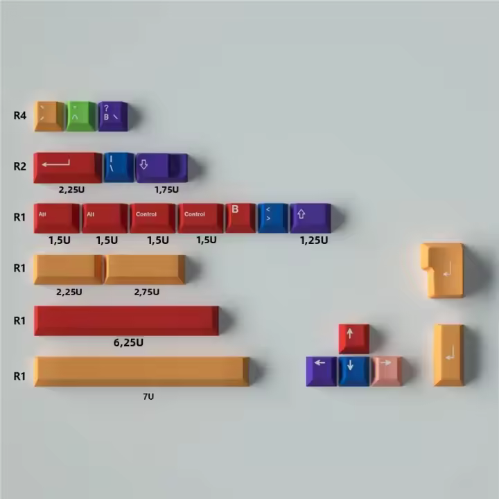 GMK Handarbeit Keycaps PBT Dye Sublimation Para Teclado Mécanico Cherry Profile 23/129 Teclas 6.25u Spacebar Compatible Con MX Switch - 1